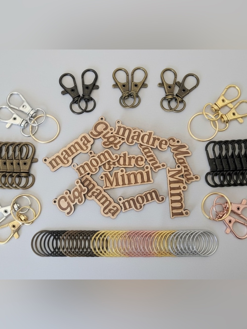 1 Mom Madre Mama Wooden Keychain